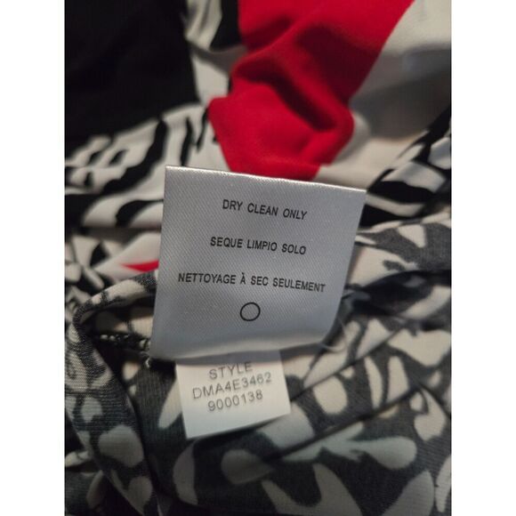 Adrienne Vittadini Women's Black, White and Red Sheath Midi Dress Size Large - Picture 3 of 6
